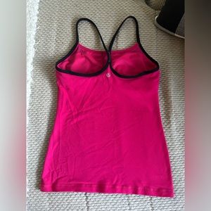 Lululemon hot pink trim power Y tank